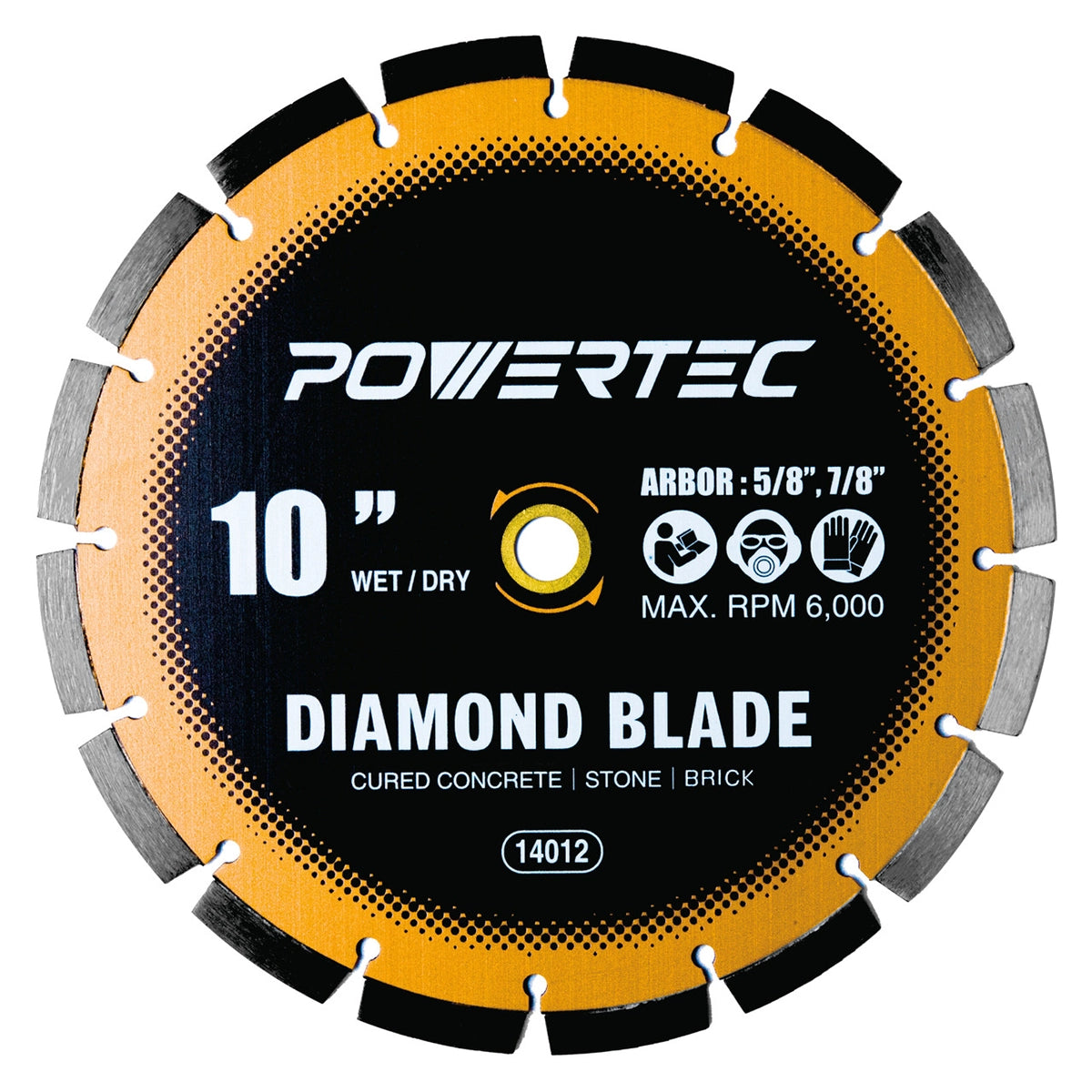 Powertec Laser-Welded Segmented Diamond Saw Blade 10"