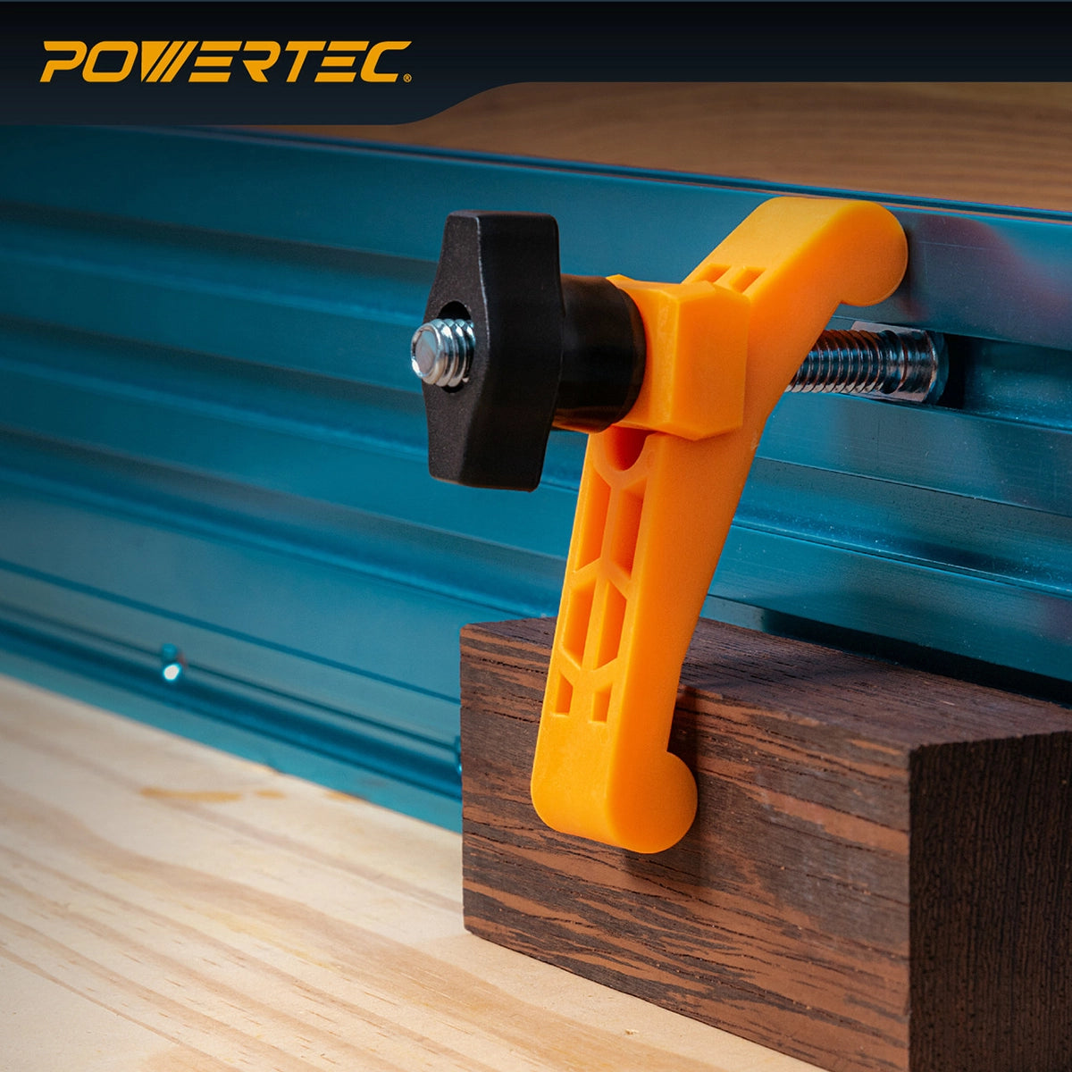 Powertec Mini Hold Down Clamps 3-1/4" x 3/4" 2 Pack In Use