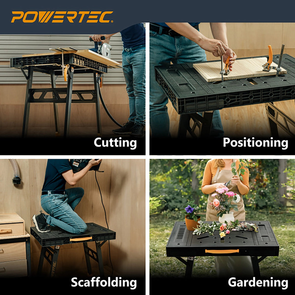 Powertec Portable Folding Worktable Multiple Uses