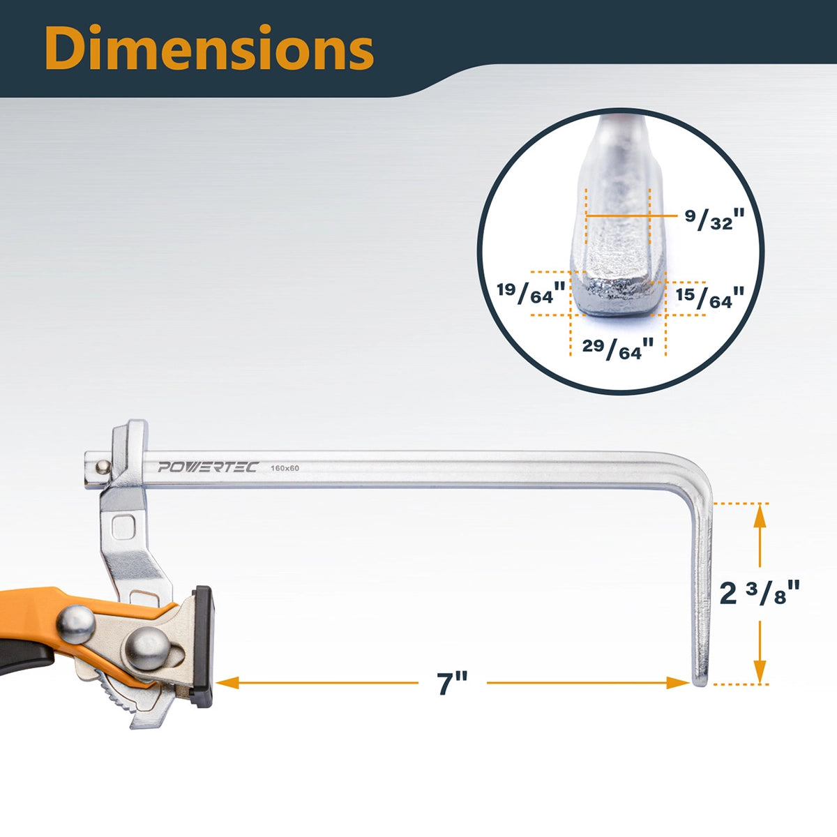 Powertec Quick Release Ratcheting Table Clamp Specs
