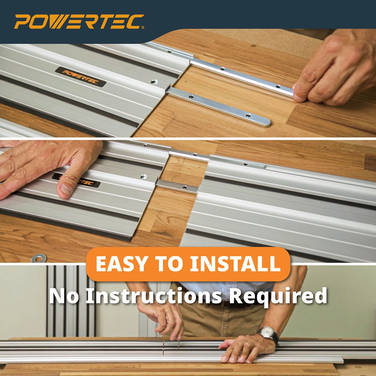 Powertec Track Saw Guide Rail Connector Set Easy Installation