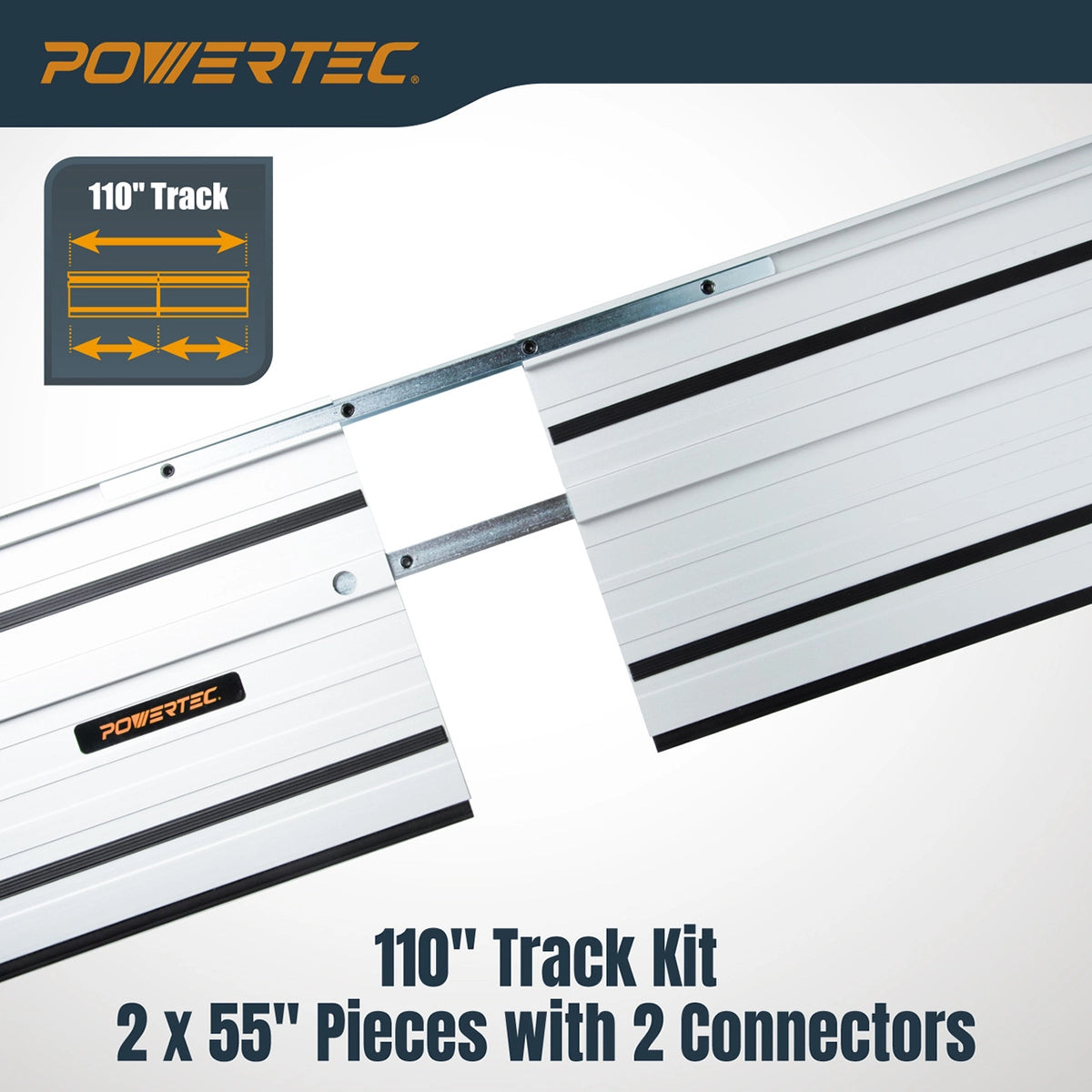 Powertec Track Saw Guide Rail Slide Strip 110" Track Kit