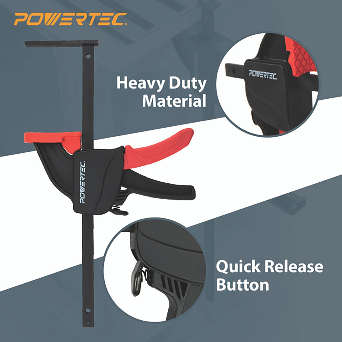 Powertec Tracksaw Track Guide Rail Clamp Heavy Duty
