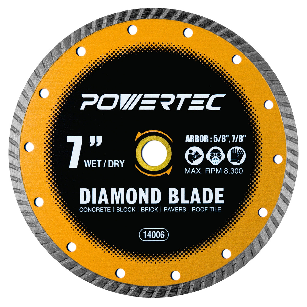 Powertec Turbo Diamond Saw Blade 7"