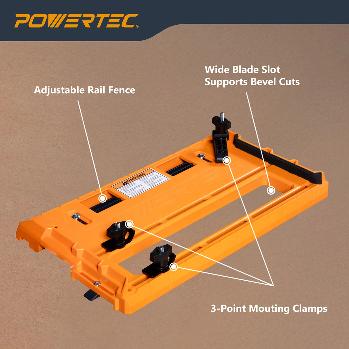 Powertec Universal Circular Saw Track Plate Features