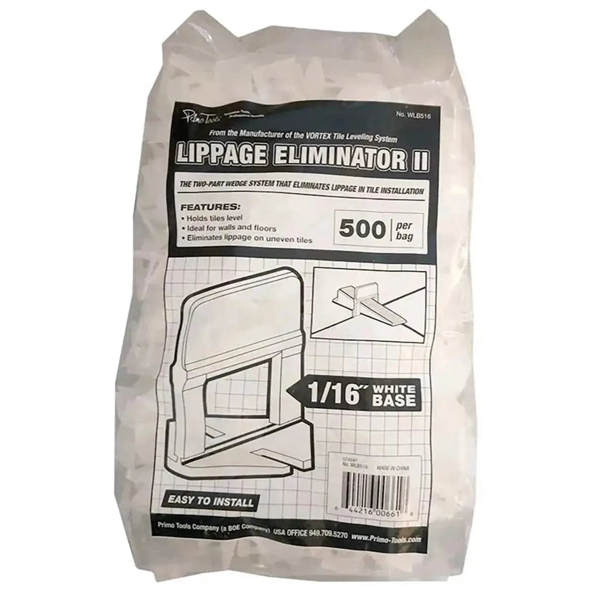 Primo Tools - Lippage Eliminator II - 1/16" White Base - Bag Image