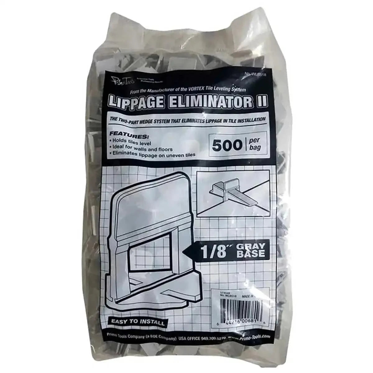 Primo Tools - Lippage Eliminator II - 1/8" Gray Base - Bag Image