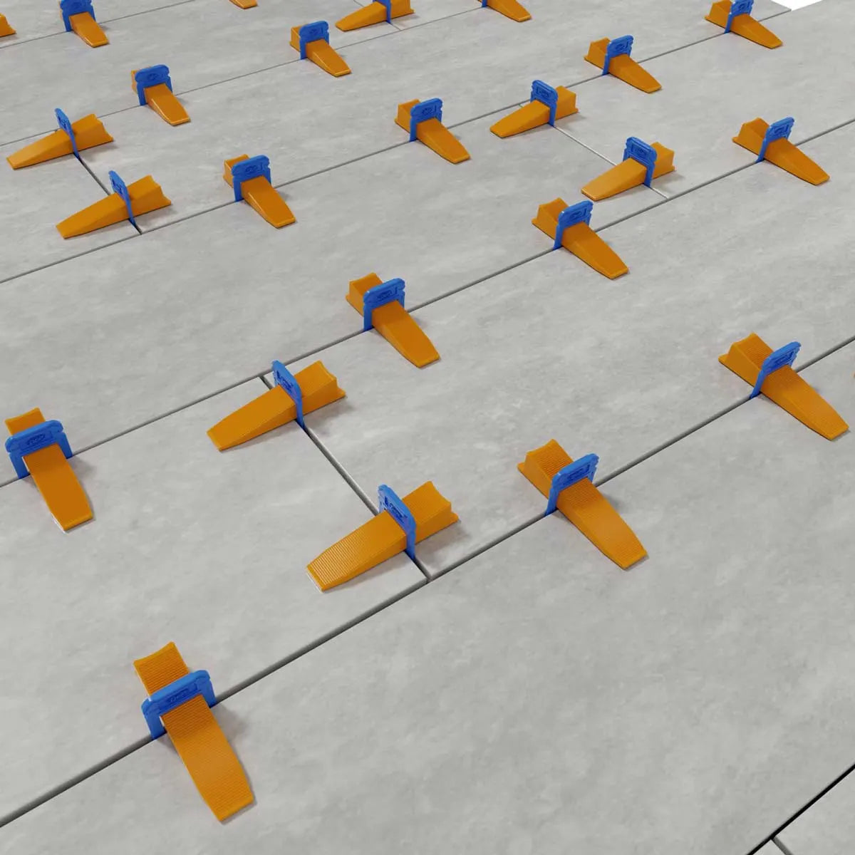 Clip and wedge tile leveling system for large format