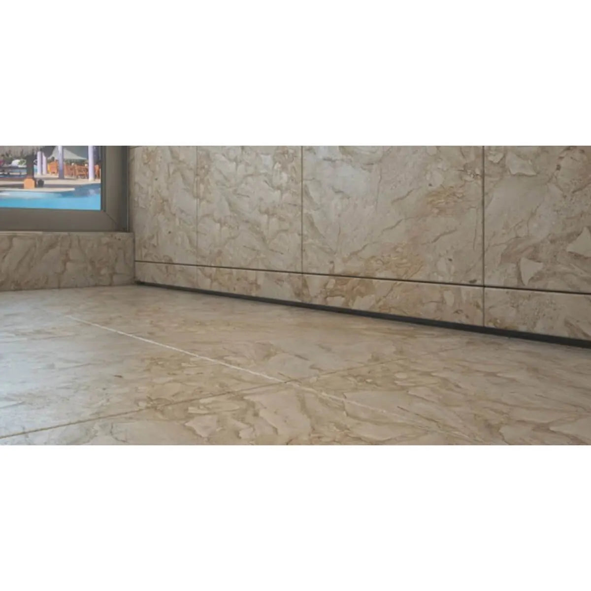 Stone Shower with Linear Drain