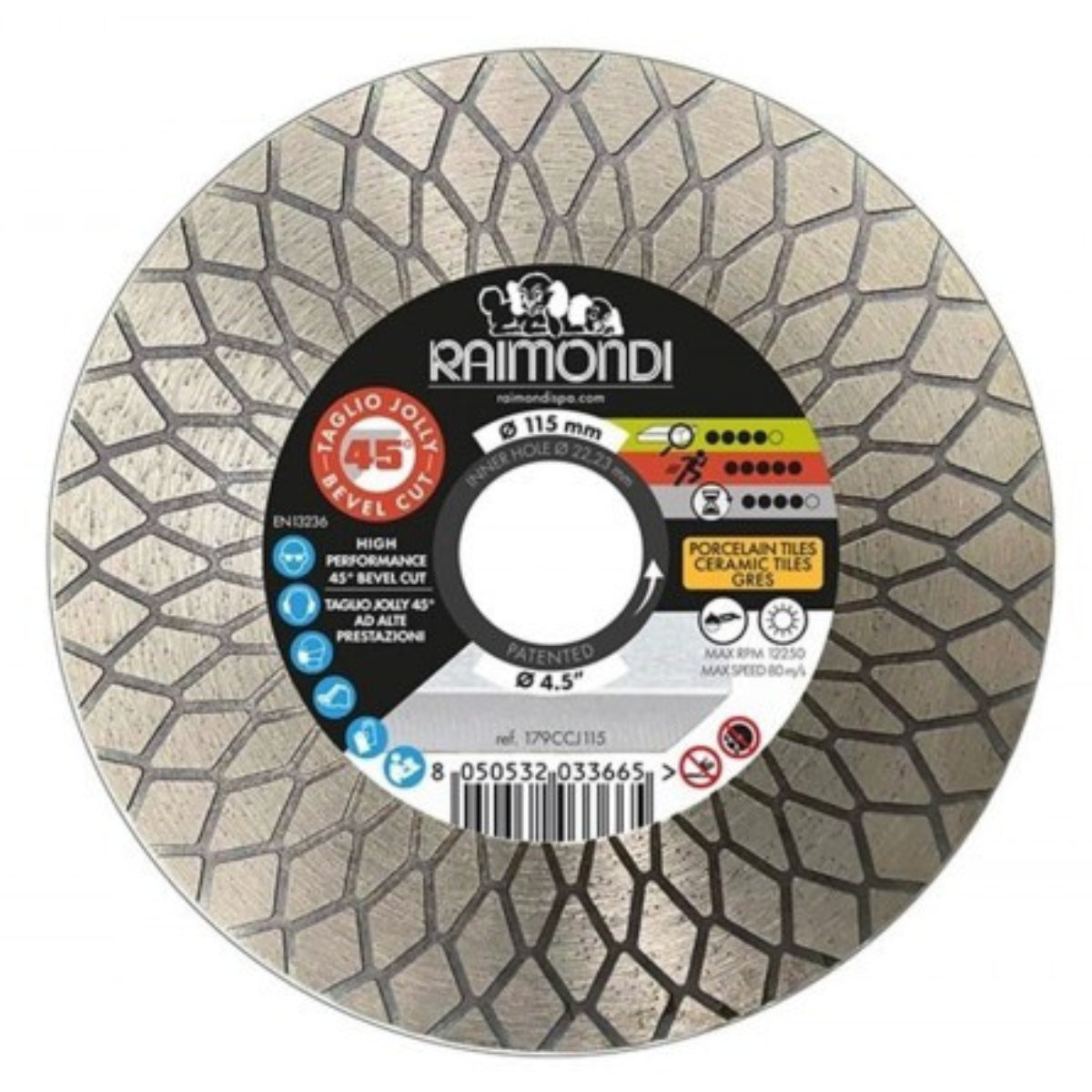 Raimondi Diamond Disc for 45° Bevel Cut 4.5"