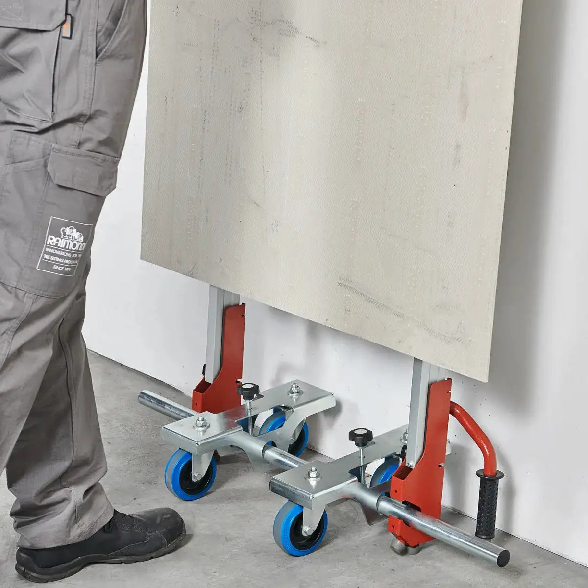 TCLFWKEM Raimondi Only-one Transport Dolly swiveling wheels which can be adjusted to adjust large format tile size