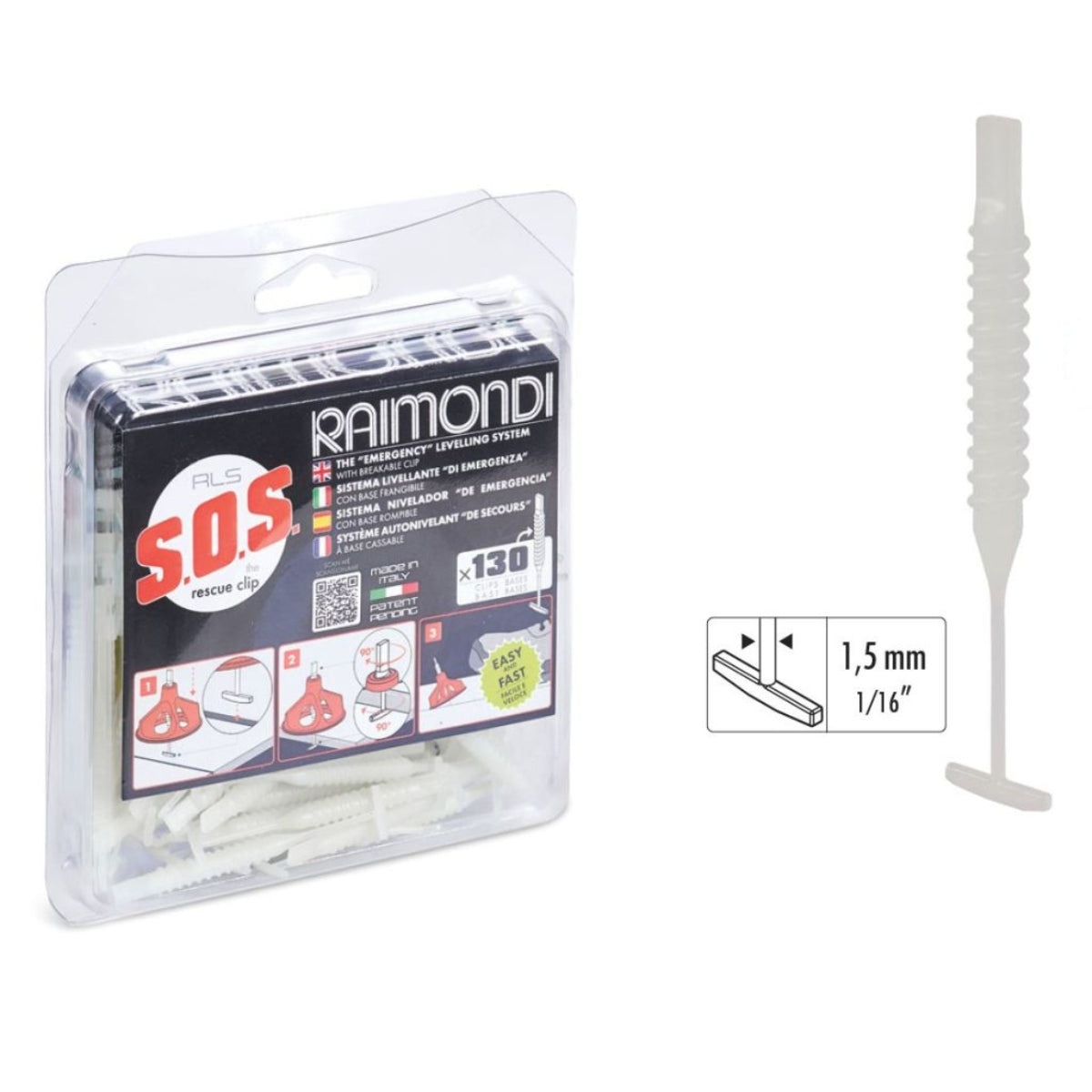 Raimondi R.L.S. SOS - "Emergency" Leveling System With Breakable Clips Only