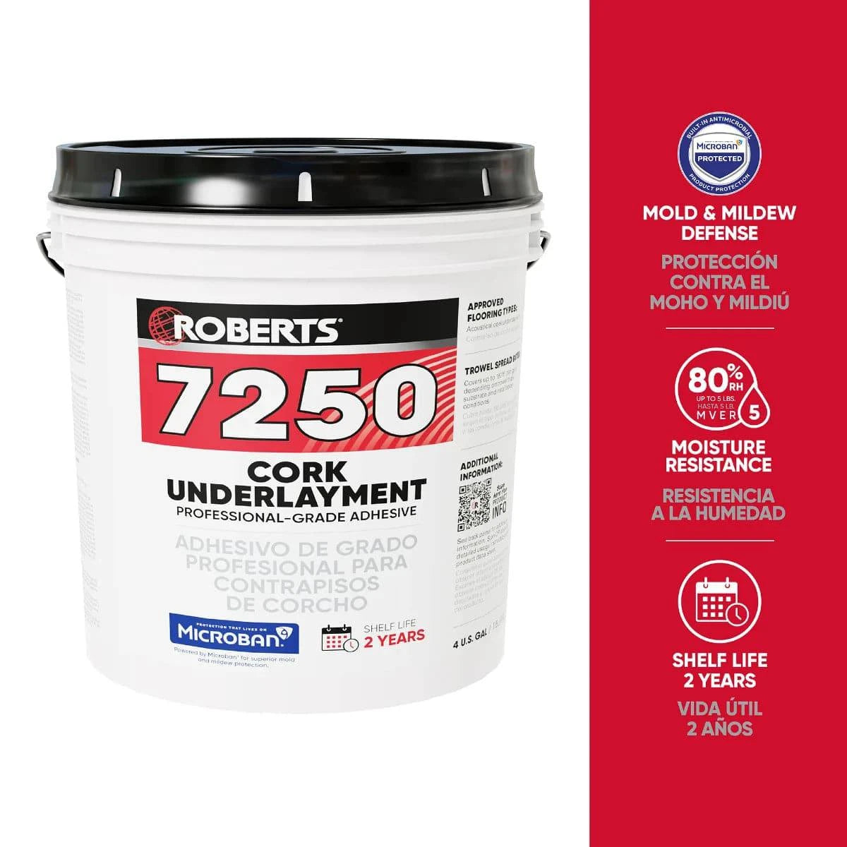 Roberts 7250 Cork Underlayment Adhesive - 4 Gallons Moisture Resistance