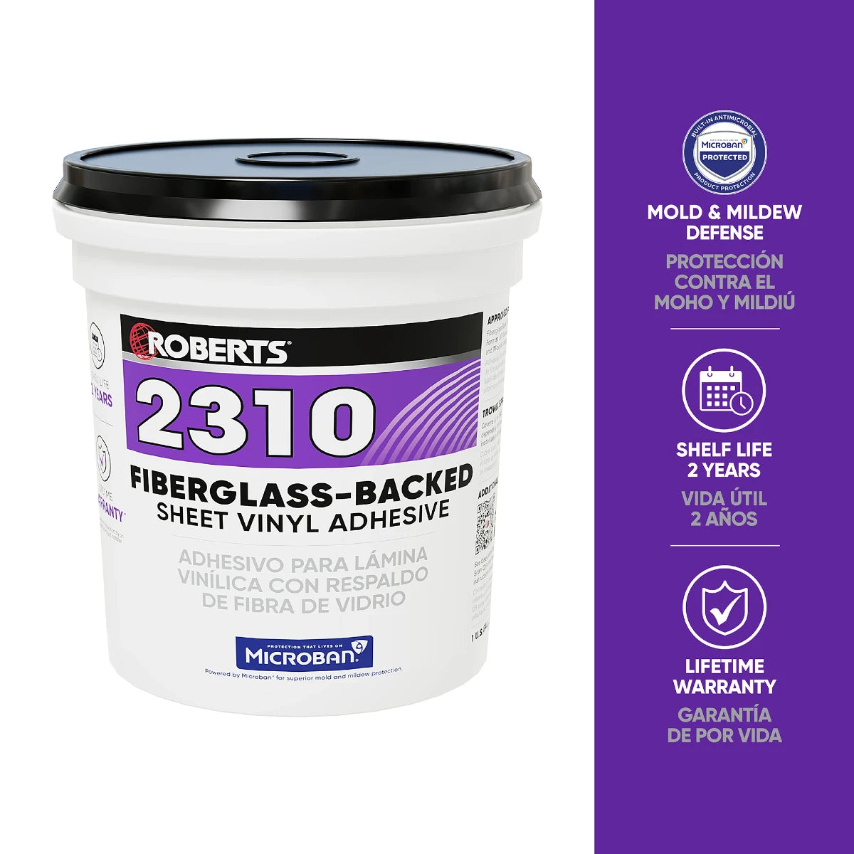 Roberts Fiberglass-Backed Sheet Vinyl Adhesive - 4 Gal. (15.14 L) Pail