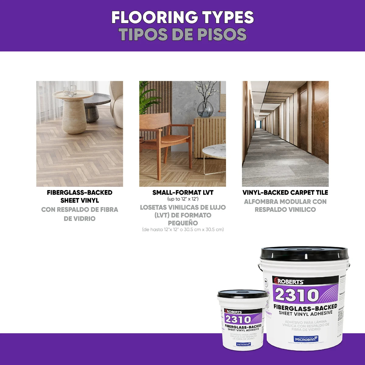 Roberts Fiberglass-Backed Sheet Vinyl Adhesive - 4 Gal. (15.14 L) Flooring Types
