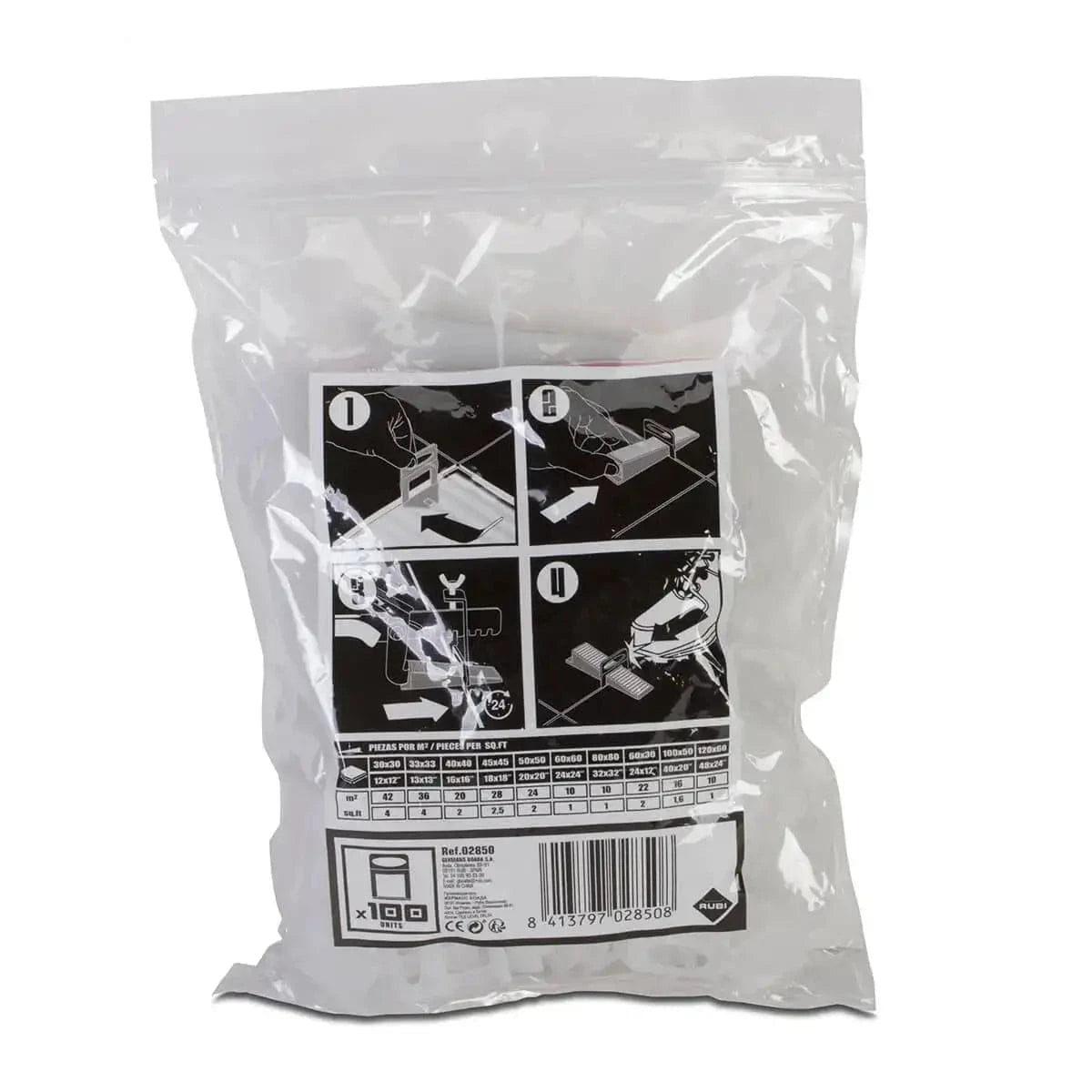 Rubi Delta Leveling System 1/16 inch Clips in Bag