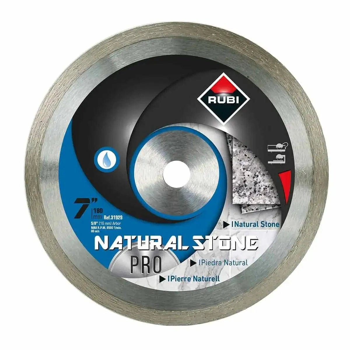 Rubi Tools Natural Stone 7 Inch Diamond Blade