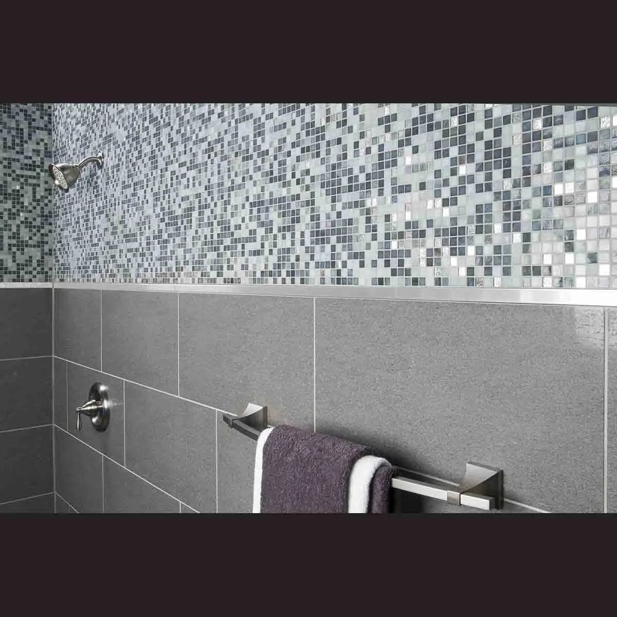 Schluter Designline Decorative Trim (Profile) In Use In A Bathroom