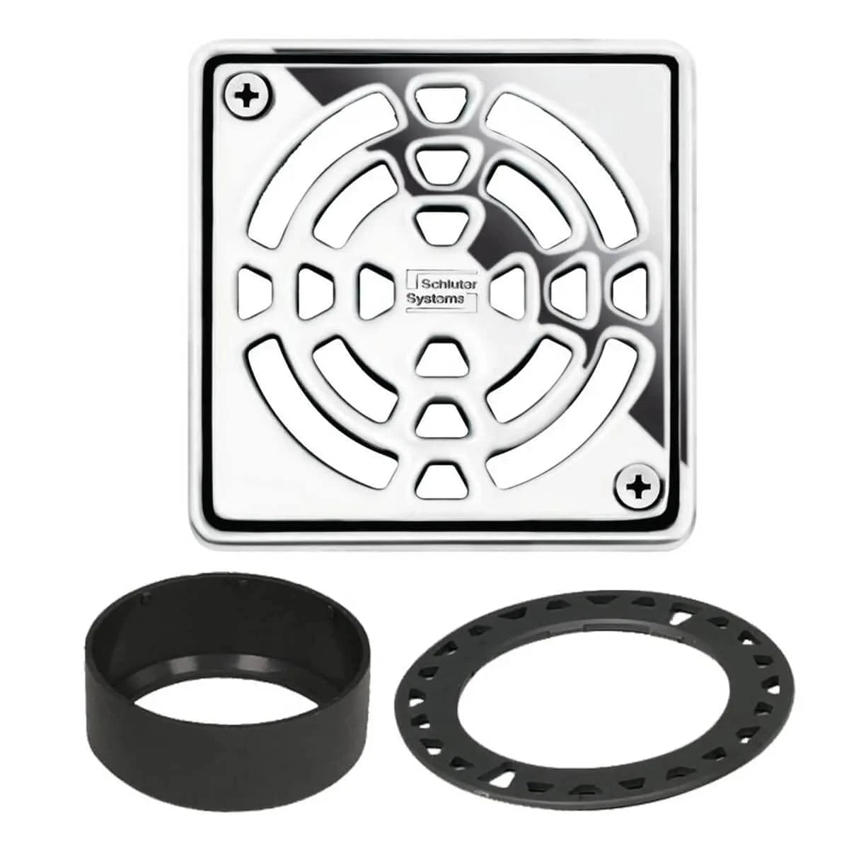 Schluter Kerdi 4 inch Chrome Shower Drain Grate