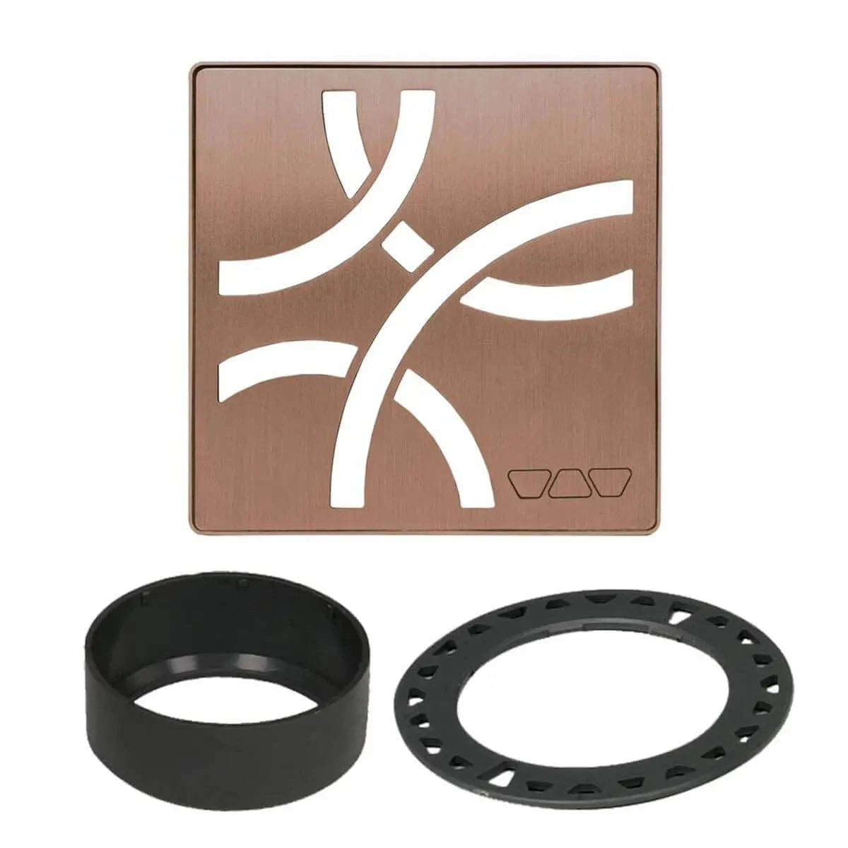 Schluter KERDI-DRAIN-STYLE Metallic Finish Shower Grates curve rose gold