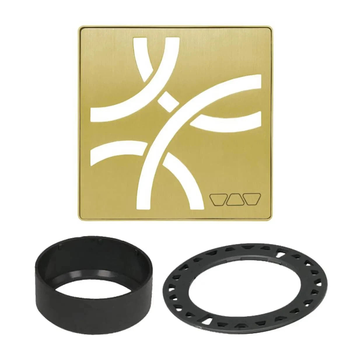 Schluter KERDI-DRAIN-STYLE Metallic Finish Shower Grates curve vintage gold