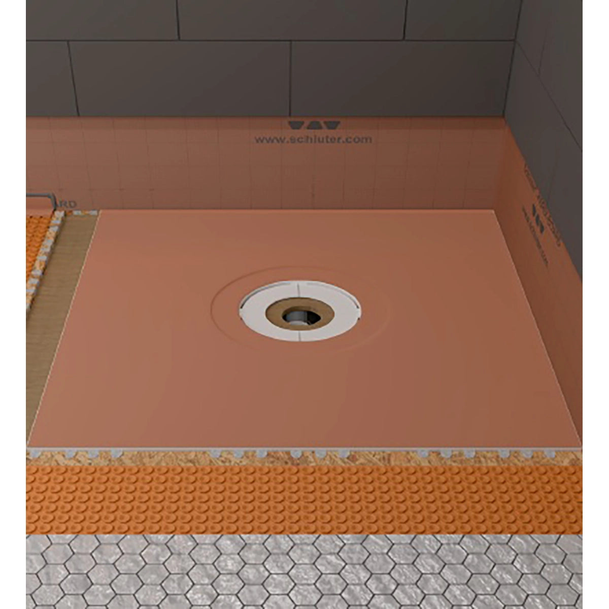 Schluter curbless shower pan installation with the new Kerdi-FRS recess brackets