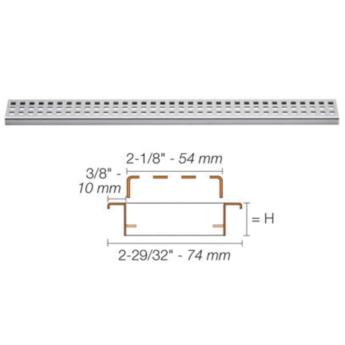 Schluter KERDI-LINE Square Perforated Grate Kit with Lock