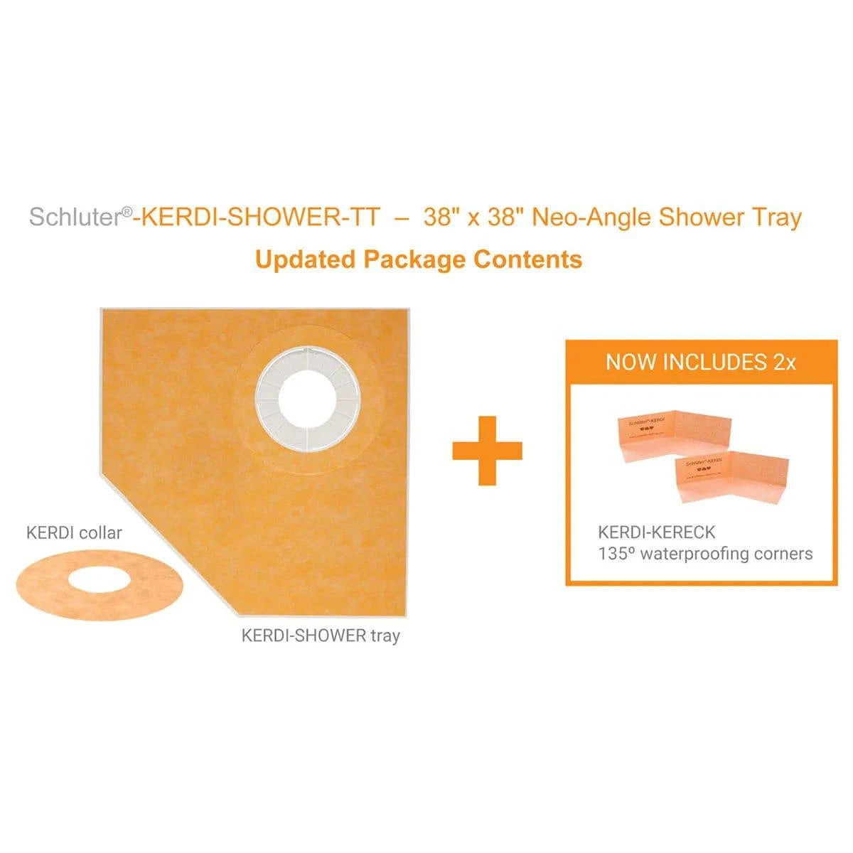 Schluter KST965NA/BF 38” x 38” Neo-Angle KERDI-SHOWER tray