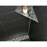 Schluter SHELF-E Shower Shelves brushed stainless steel shower and linear drain