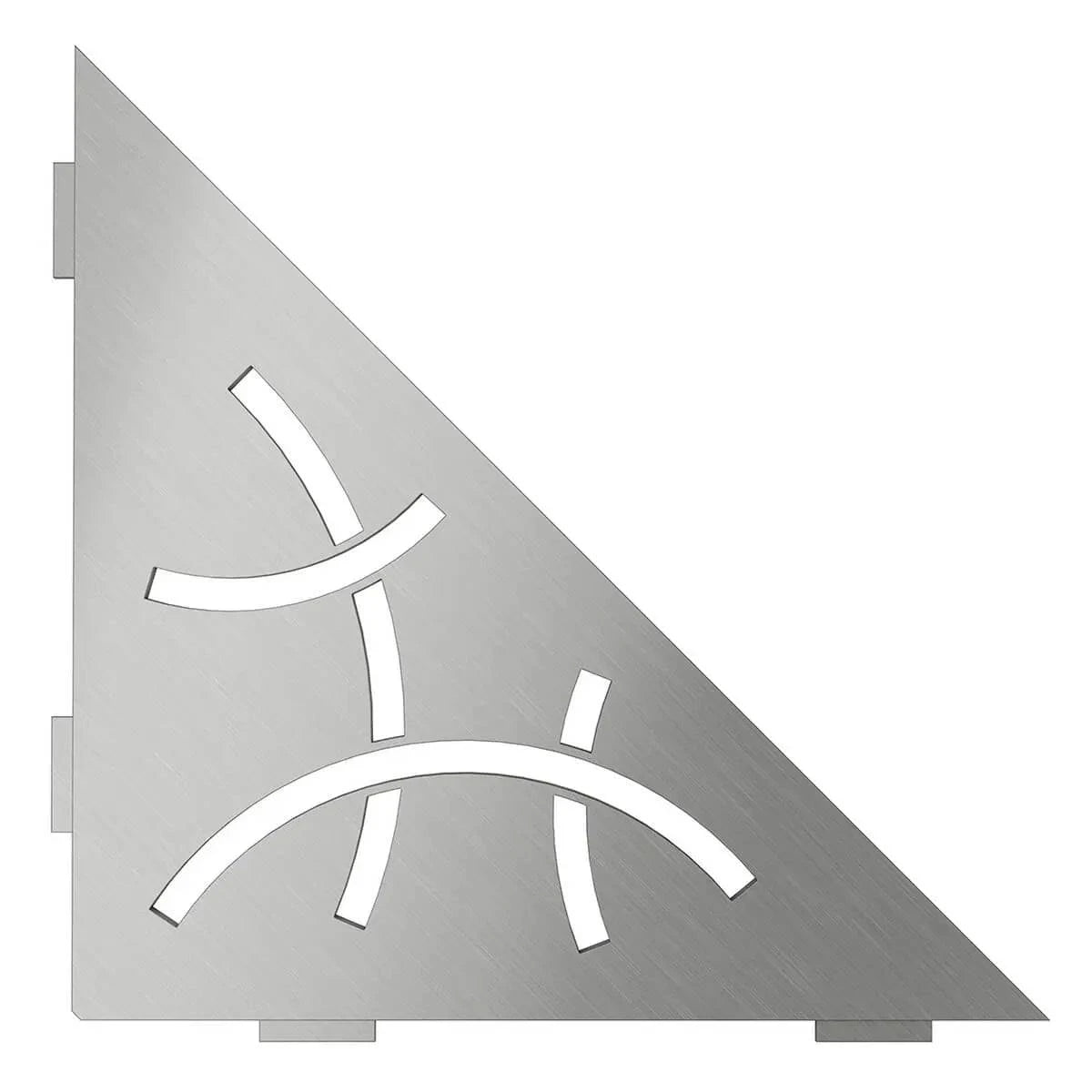 Schluter SHELF-E Shower Corner Shelves brushed stainless triangle curve