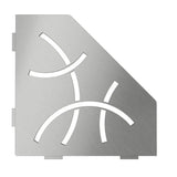 Schluter SHELF-E Shower Corner Shelves brushed stainless pentagon curve