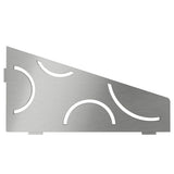Schluter SHELF-E Shower Corner Shelves brushed stainless quadrilateral curve