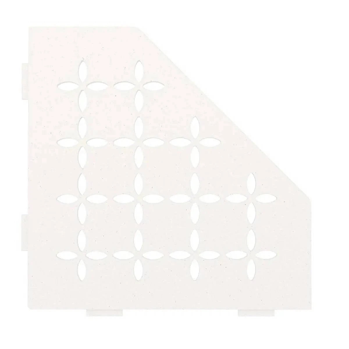 Schluter SHELF-E Shower Corner Shelves matte white pentagon floral
