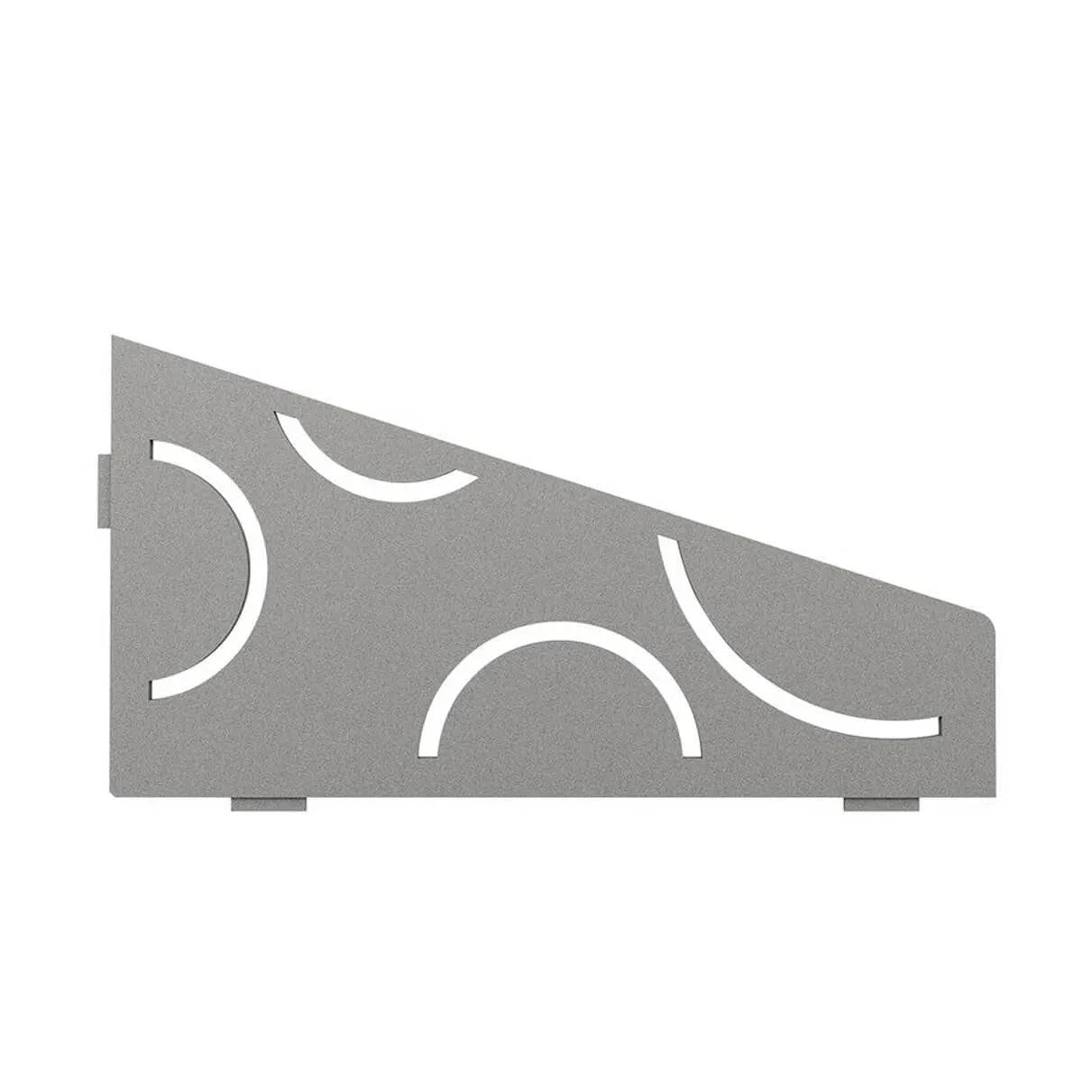 Schluter SHELF-E Shower Corner Shelves stone grey quadrilateral curve