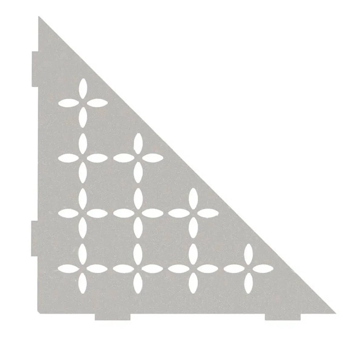 Schluter SHELF-E Shower Corner Shelves greige triangle floral