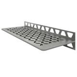 Schluter-SHELF-W rectangular Shelf for Tiled Walls brushed stainless steel floral