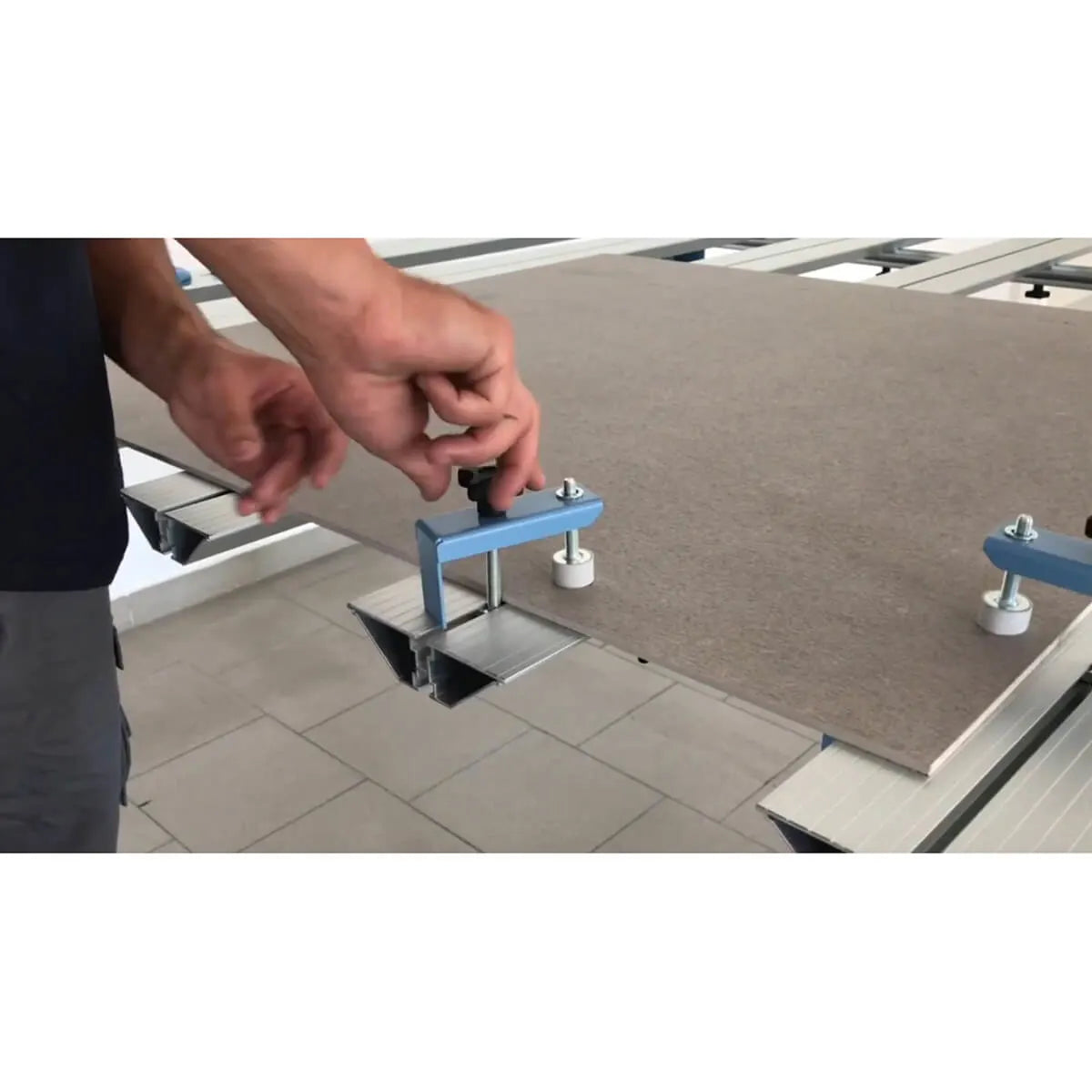 Clamping Thin Panel Tile on Sigma Work Table