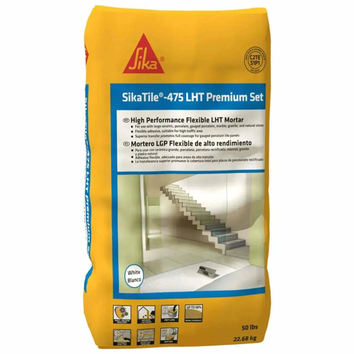 SikaTile 475 Premium LHT Set 50 lbs. White Mortar Pallet