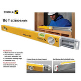 stabila 80t telescopic extended spirit level 2 Vials for door header installation