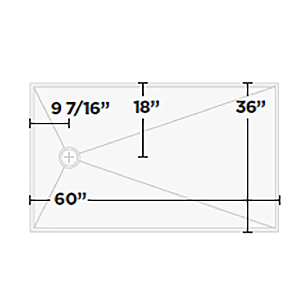 KurbX Structural Shower Pan with Offset Drain