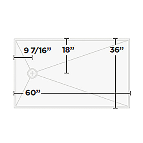 KurbX Structural Shower Pan with Offset Drain
