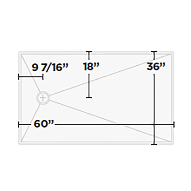 KurbX Structural Shower Pan with Offset Drain