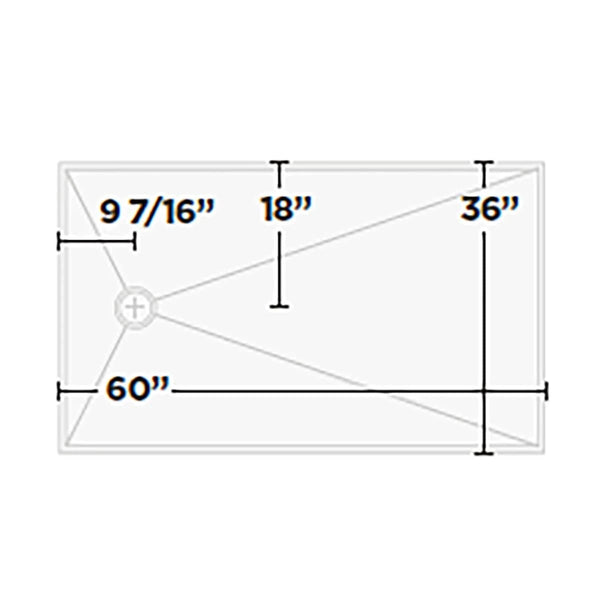 SEKISUI セキスイ 浴室ヒーター CFR-BDA10 KurbX Structural Shower Pan with Offset Drain | Contractors Direct