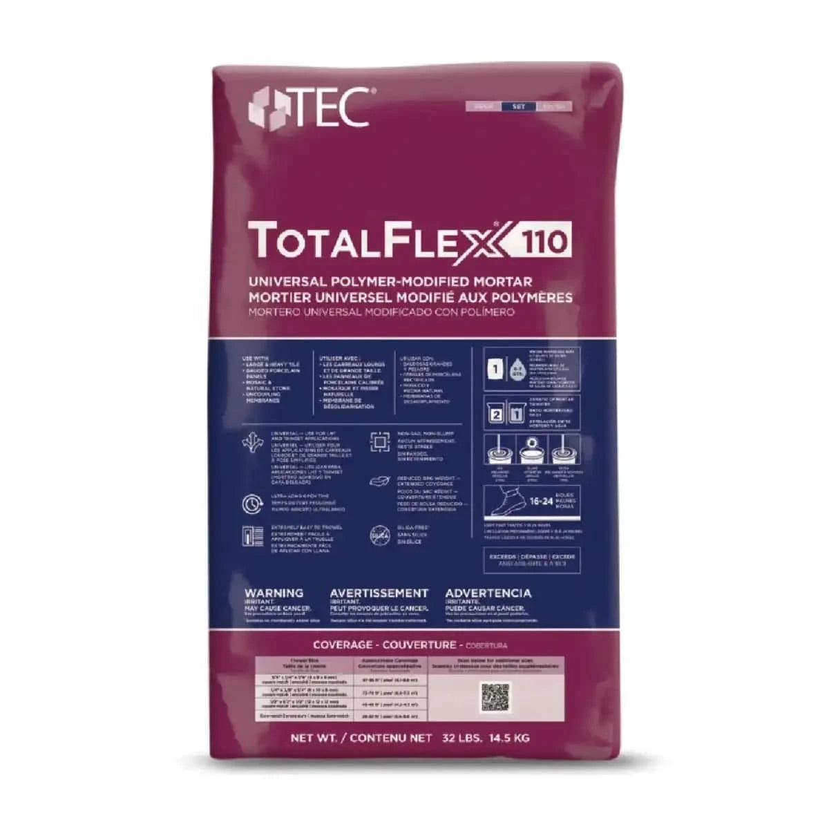 TEC TotalFlex 110 Universal Polymer-Modified White Mortar Pallet