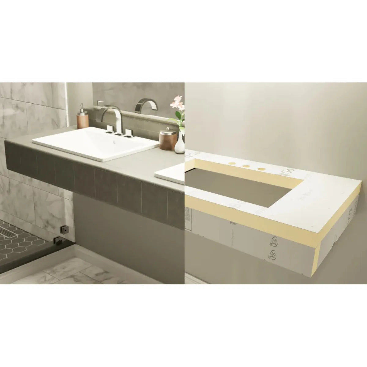 vanity top Go board panel