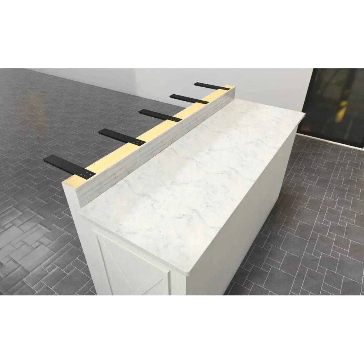 concealed countertop overhang bracket for countertop support