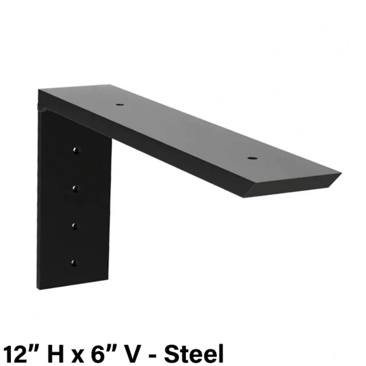 The Original Granite Bracket Regular Wood Shelf Bracket 12in H x 6in V Steel