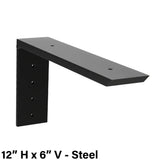 The Original Granite Bracket Regular Wood Shelf Bracket 12in H x 6in V Steel