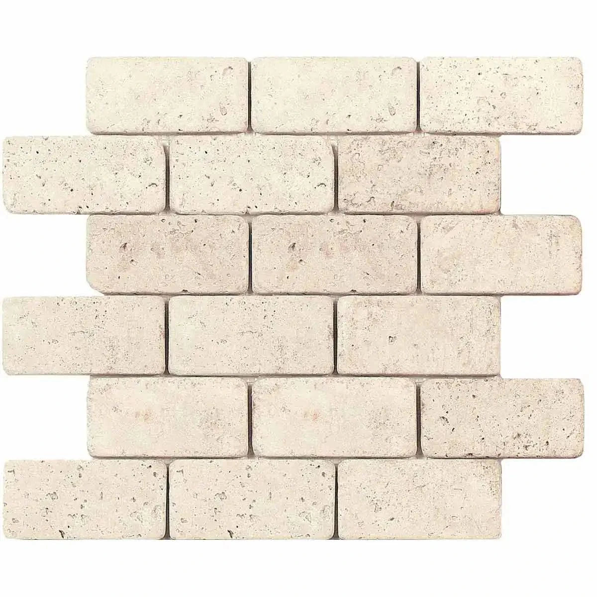 Interceramic Turkish Travertine 2" x 4" Autumn Leaves Tumbled