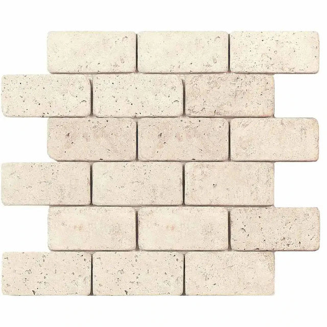 Interceramic Turkish Travertine 2" x 4" Autumn Leaves Tumbled